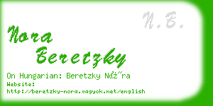 nora beretzky business card